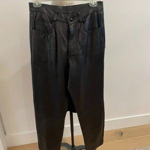 Women's Black Leather Pants Fully Lined - Size 8